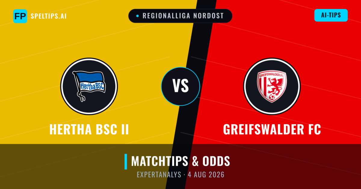 Hertha BSC II vs Greifswalder FC — matchtips och förhandstitt