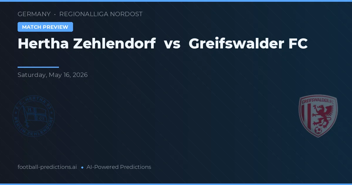 Hertha Zehlendorf vs Greifswalder FC — matchtips och förhandstitt