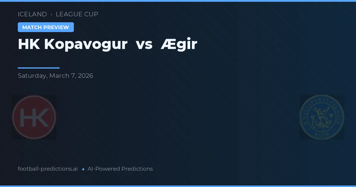 HK Kópavogur vs Ægir — matchtips och förhandstitt