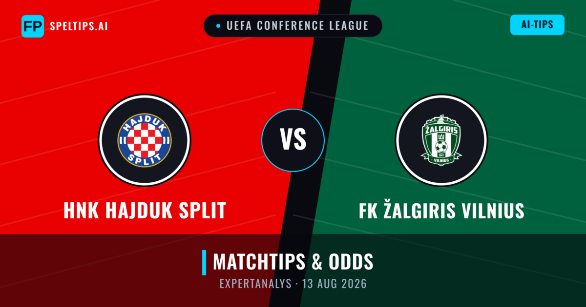 HNK Hajduk Split vs FK Žalgiris Vilnius — matchtips och förhandstitt
