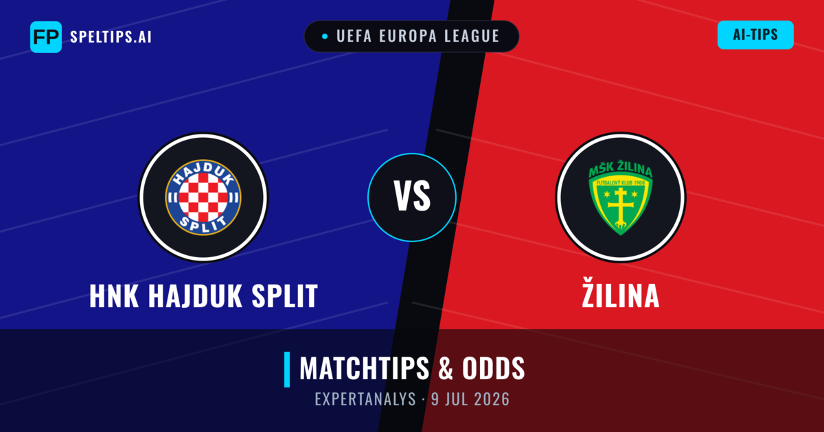 HNK Hajduk Split vs Žilina — matchtips och förhandstitt