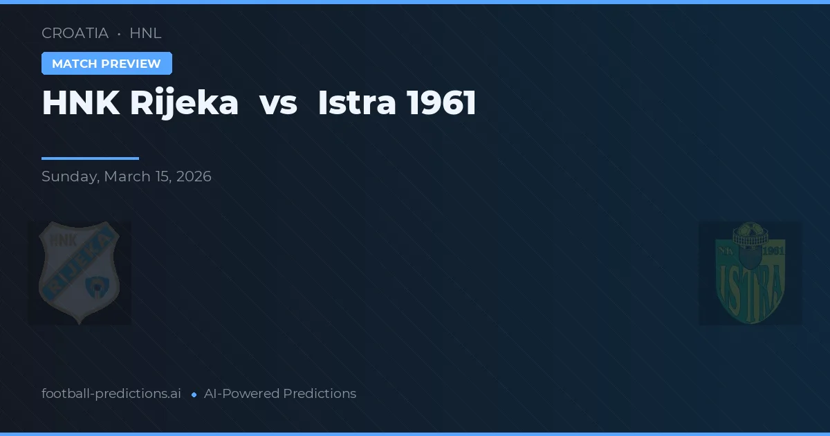 HNK Rijeka vs Istra 1961 — matchtips och förhandstitt