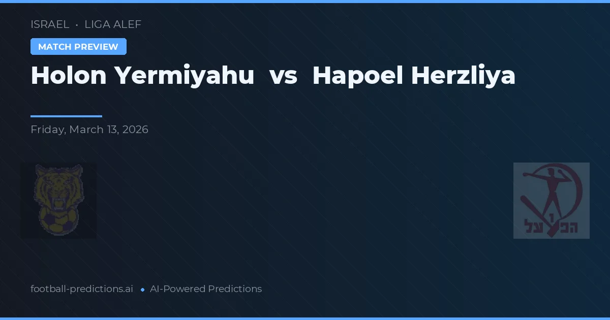 Holon Jermiahu vs Hapoel Herzliya — matchtips och förhandstitt