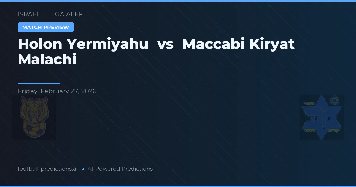 Holon Jermiahu vs Maccabi Kiryat Malachi — matchtips och förhandstitt