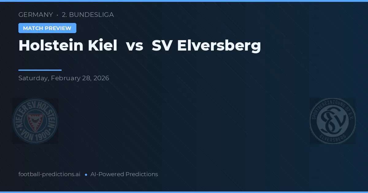Holstein Kiel vs SV Elversberg — matchtips och förhandstitt
