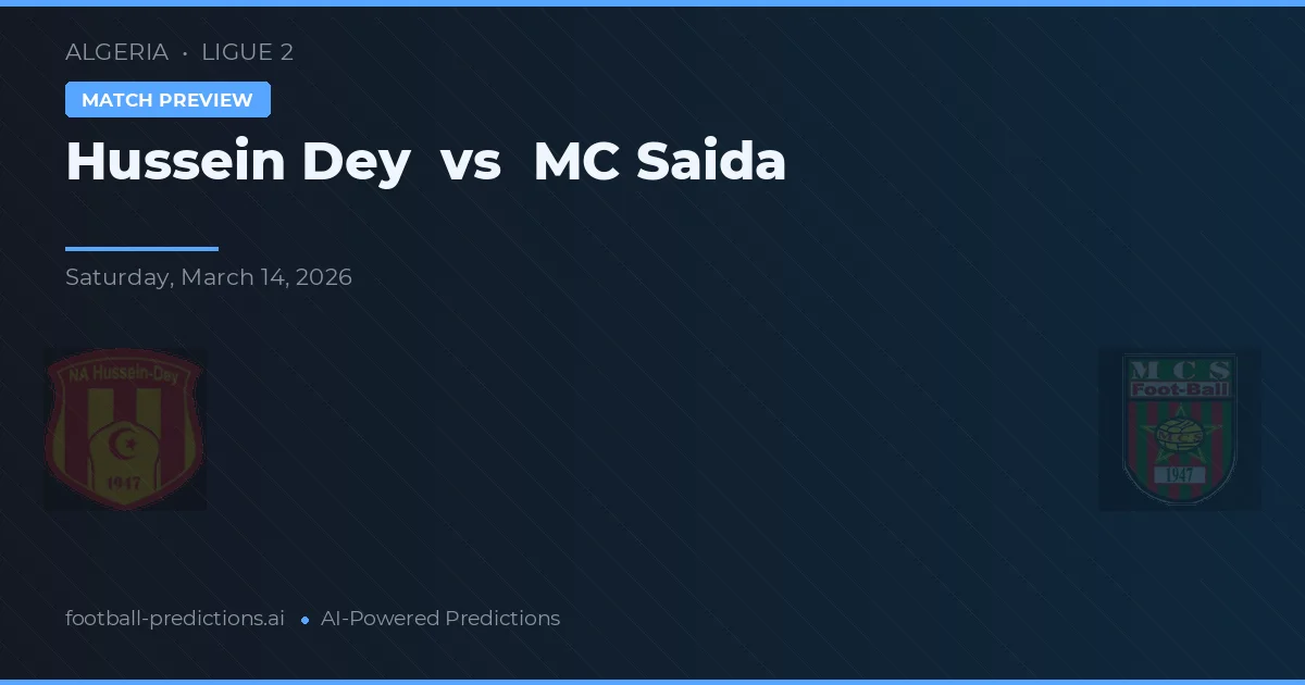 Hussein Dey vs MC Saïda — matchtips och förhandstitt