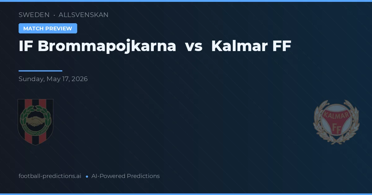 IF Brommapojkarna vs Kalmar FF — matchtips och förhandstitt