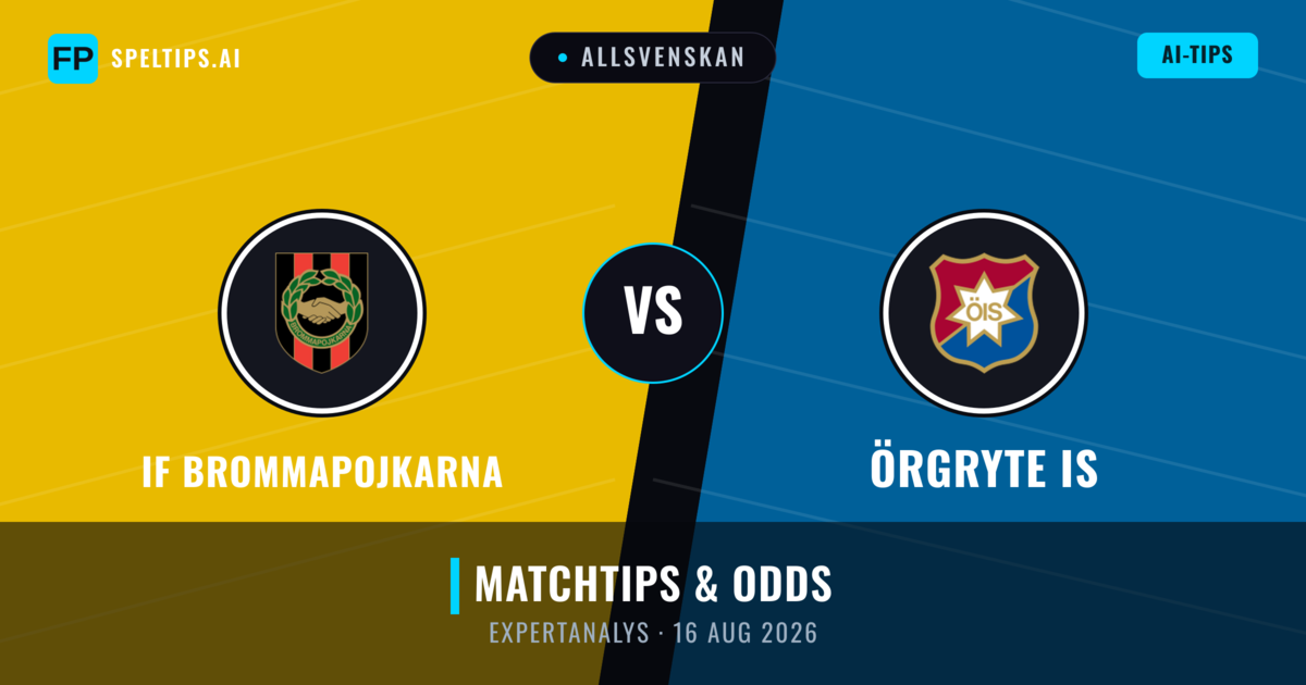 IF Brommapojkarna vs Örgryte IS — matchtips och förhandstitt