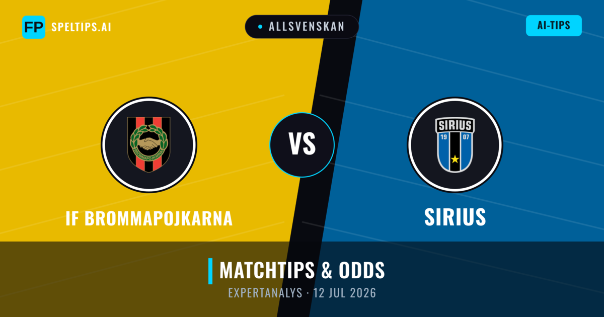 IF Brommapojkarna vs Sirius — matchtips och förhandstitt