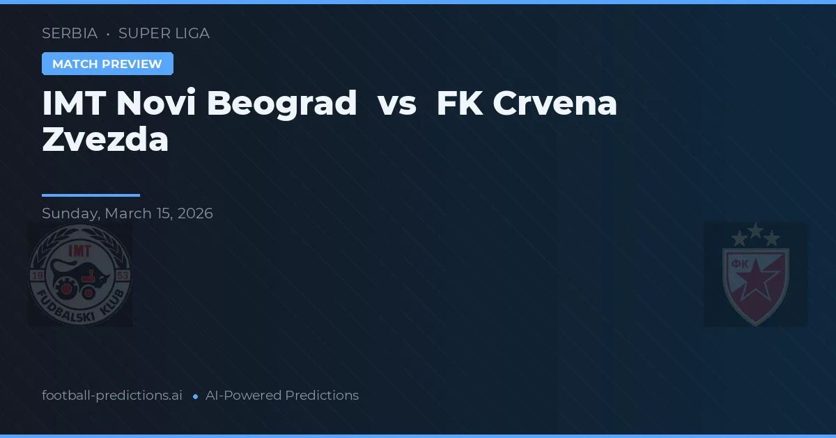 IMT Novi Beograd vs FK Crvena Zvezda — matchtips och förhandstitt