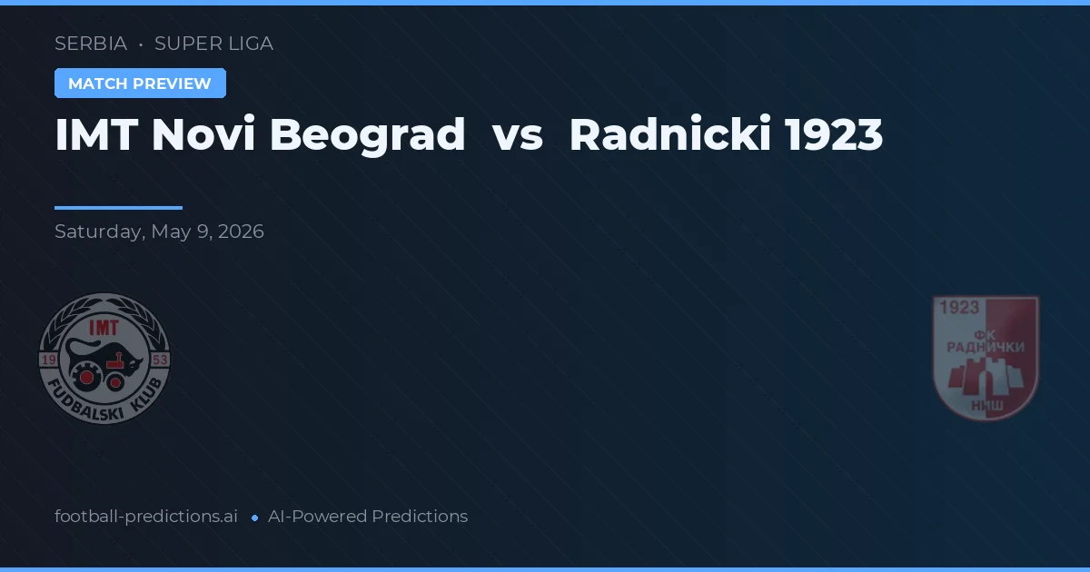 IMT Novi Beograd vs Radnički 1923 — matchtips och förhandstitt