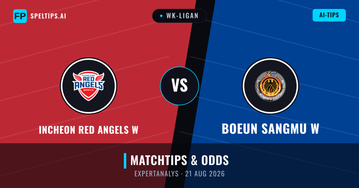 Incheon Red Angels W vs Boeun Sangmu W — matchtips och förhandstitt