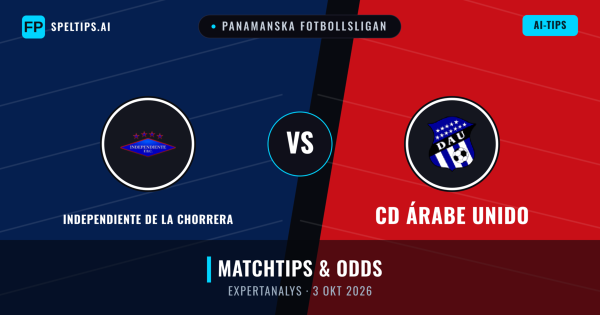 Independiente de La Chorrera vs CD Árabe Unido — matchtips och förhandstitt