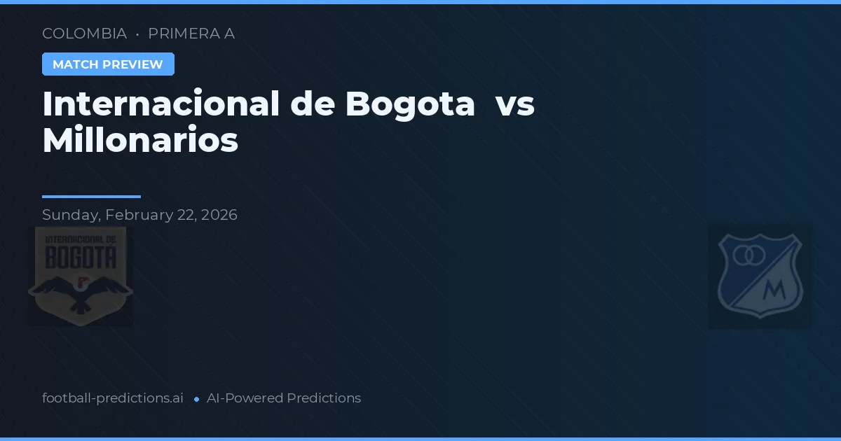 Internacional de Bogotá vs Millonarios — matchtips och förhandstitt