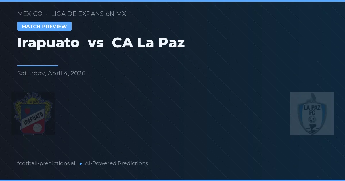 Irapuato vs CA La Paz — matchtips och förhandstitt