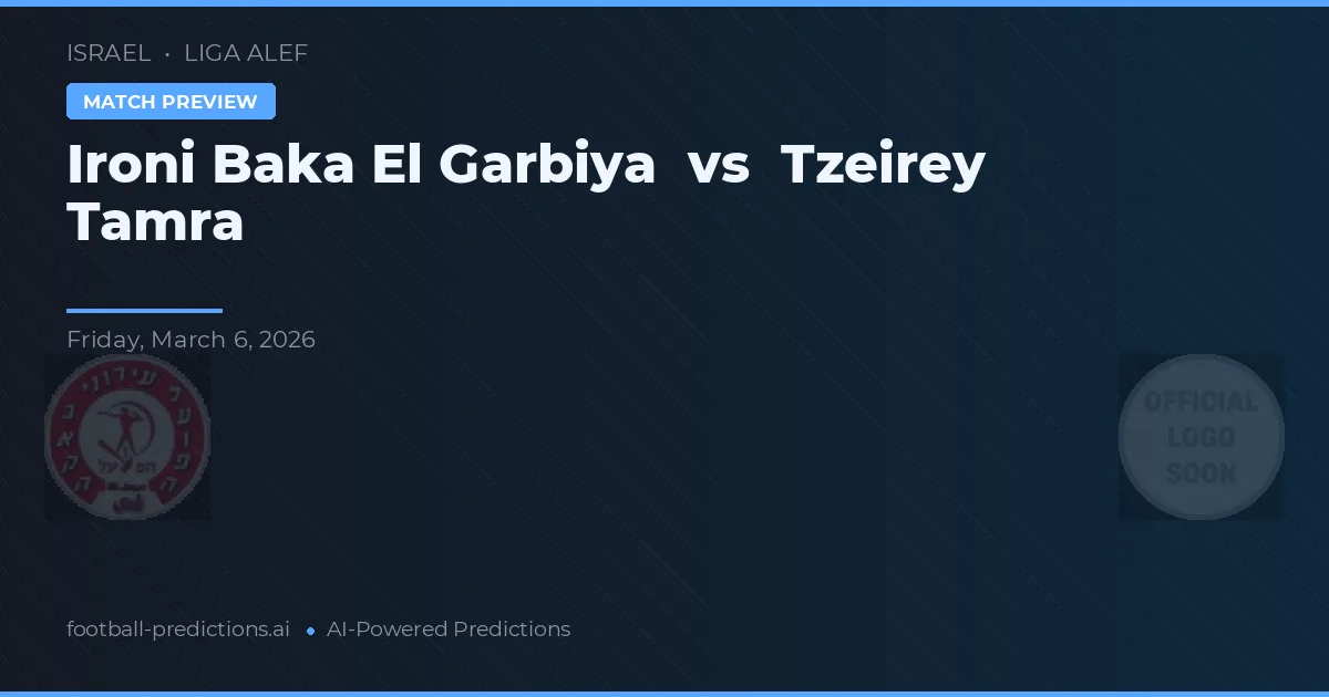 Ironi Baka El Garbiya vs Tzeirey Tamra — matchtips och förhandstitt