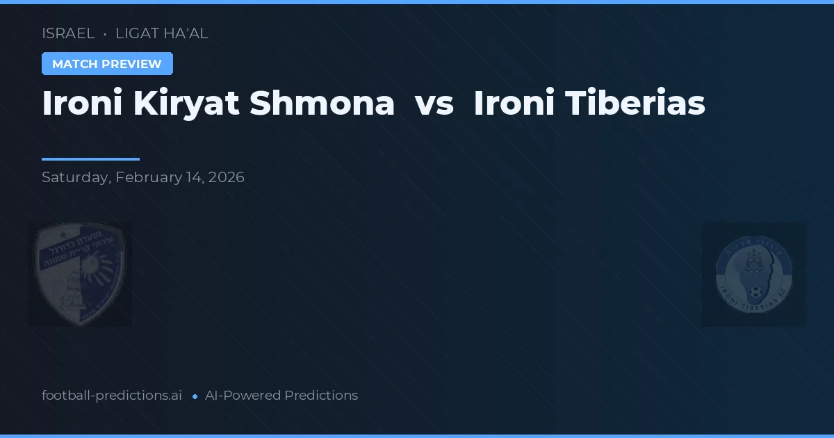 Ironi Kiryat Shmona vs Ironi Tiberias — matchtips och förhandstitt