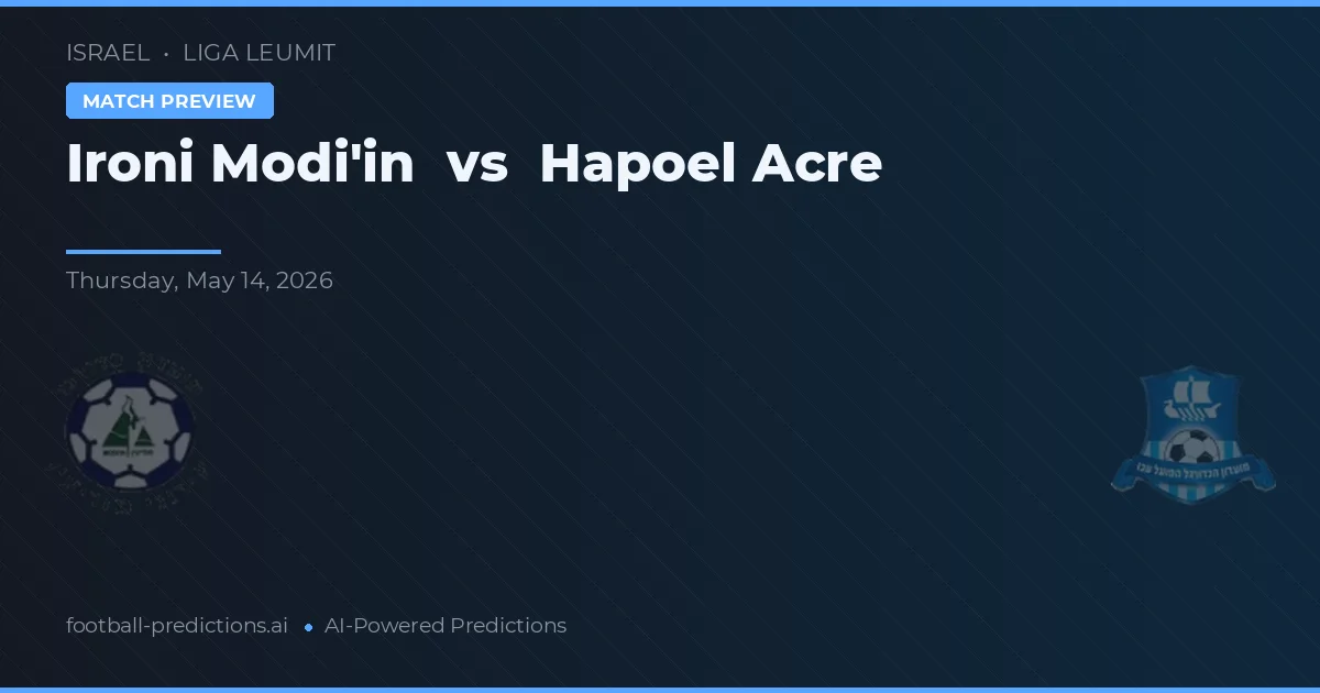 Ironi Modi'in vs Hapoel Akrik — matchtips och förhandstitt