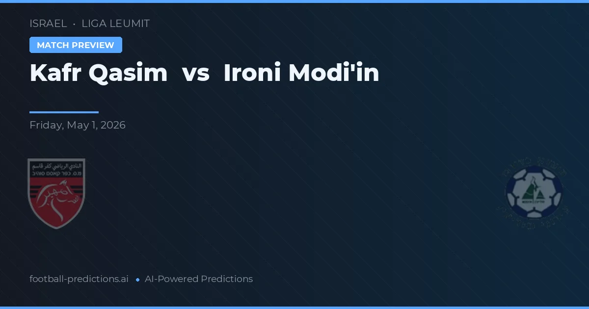 Ironi Modi'in vs Kafr Qasim — matchtips och förhandstitt