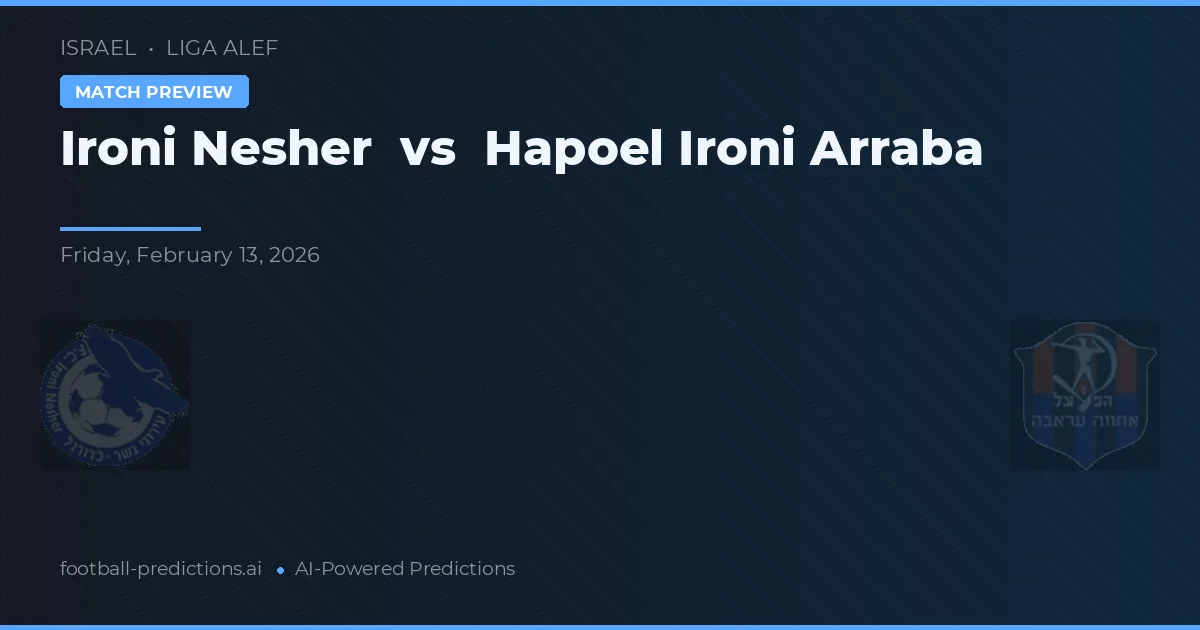Ironi Nesher vs Hapoel Ironi Arraba — matchtips och förhandstitt
