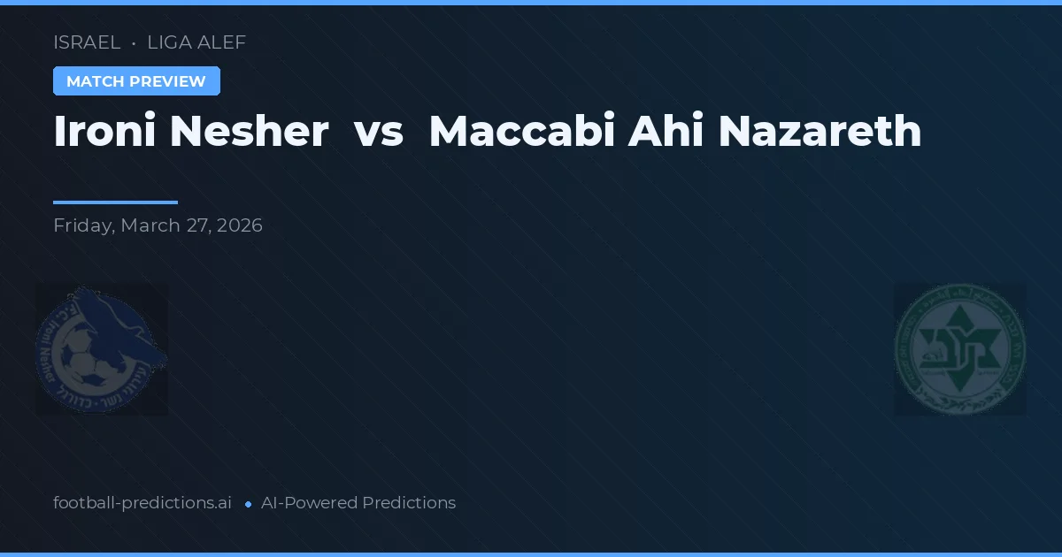 Ironi Nesher vs Maccabi Ahi Nazareth — matchtips och förhandstitt