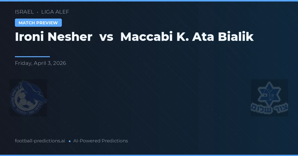 Ironi Nesher vs Maccabi K. Ata Bialik — matchtips och förhandstitt