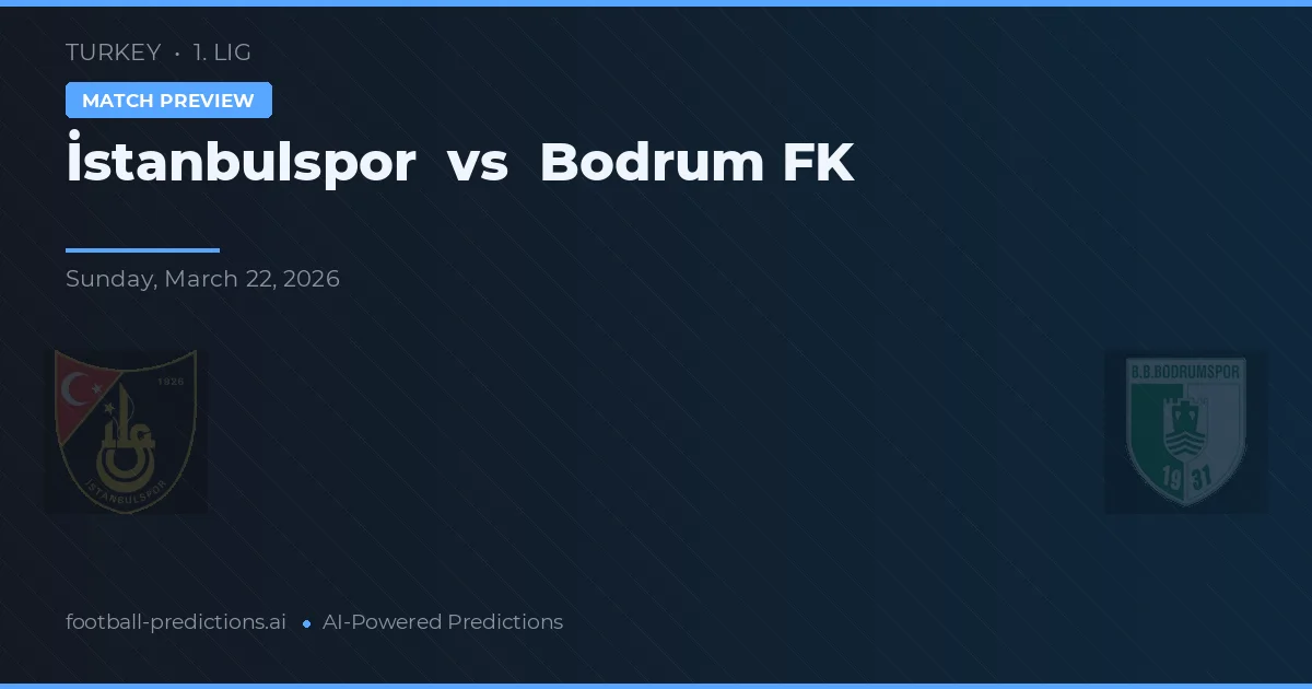 İstanbulspor vs Bodrum FK — matchtips och förhandstitt