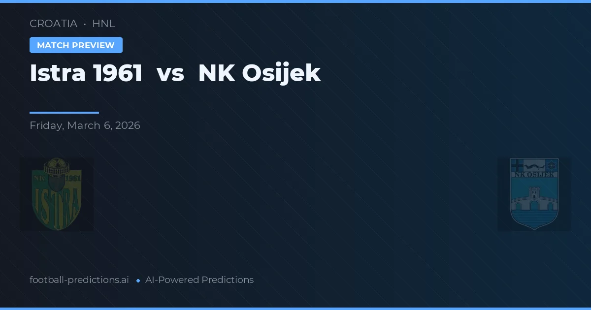 Istra 1961 vs NK Osijek — matchtips och förhandstitt