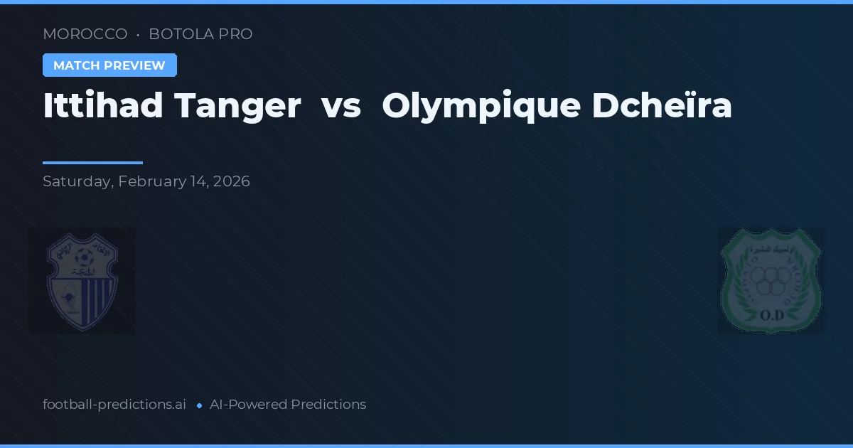 Ittihad Tanger vs Olympique Dcheïra — matchtips och förhandstitt