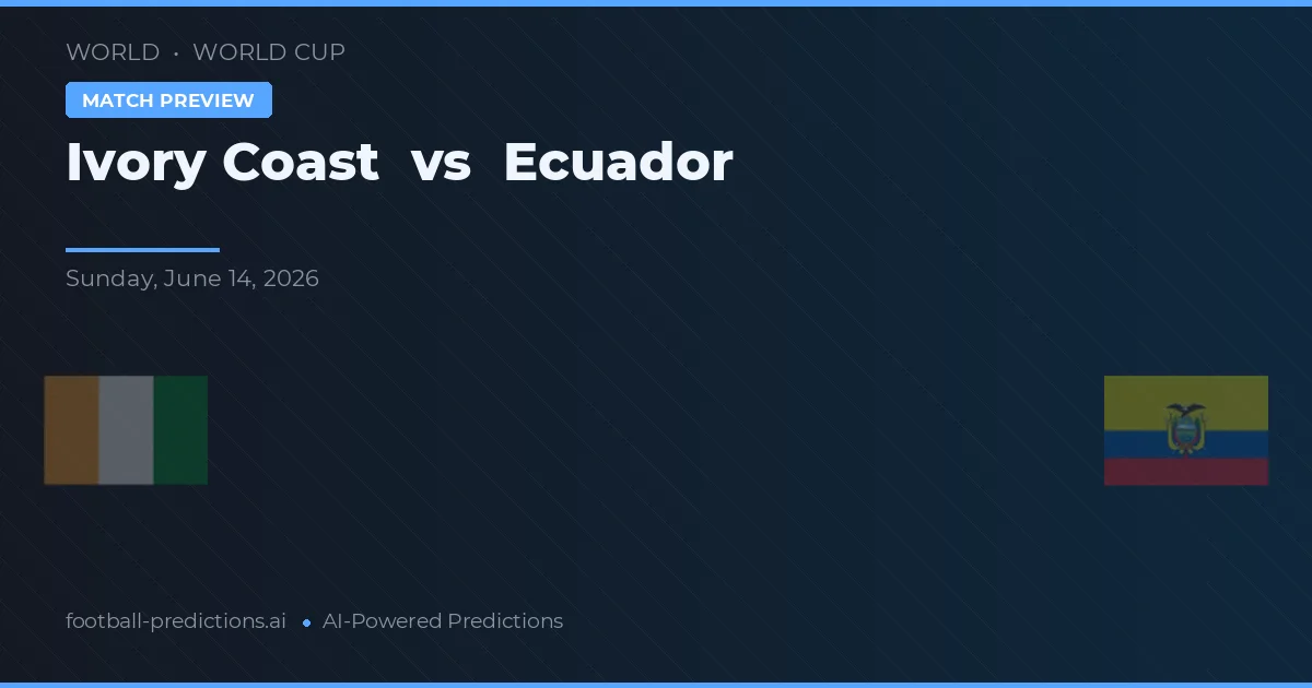 Elfenbenskusten vs Ecuador — matchtips och förhandstitt