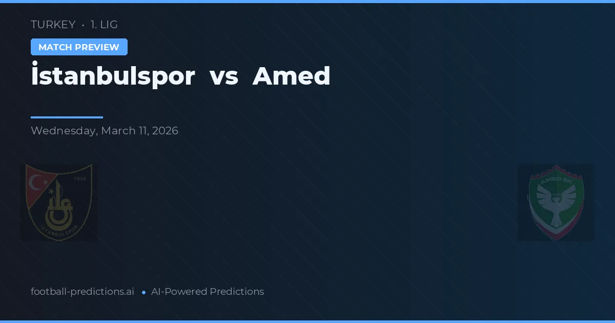 İstanbulspor vs Amed — matchtips och förhandstitt