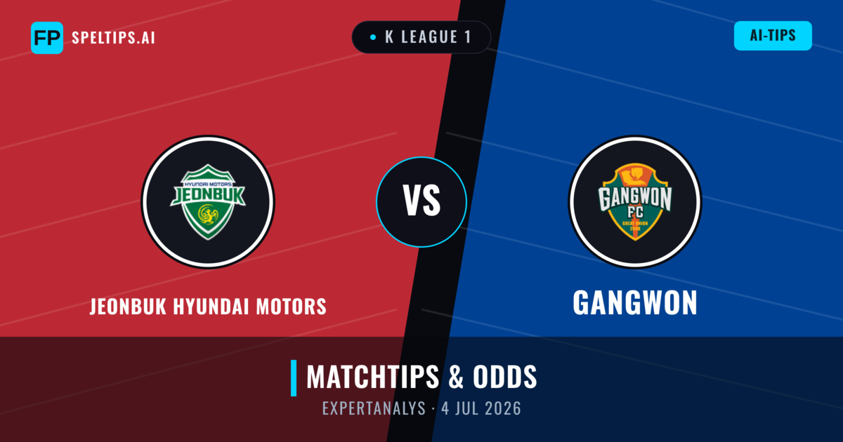 Jeonbuk Hyundai Motors vs Gangwon — matchtips och förhandstitt