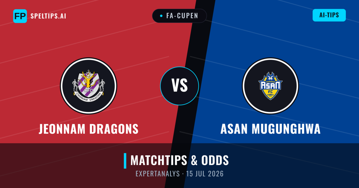 Jeonnam Dragons vs Asan Mugunghwa — matchtips och förhandstitt