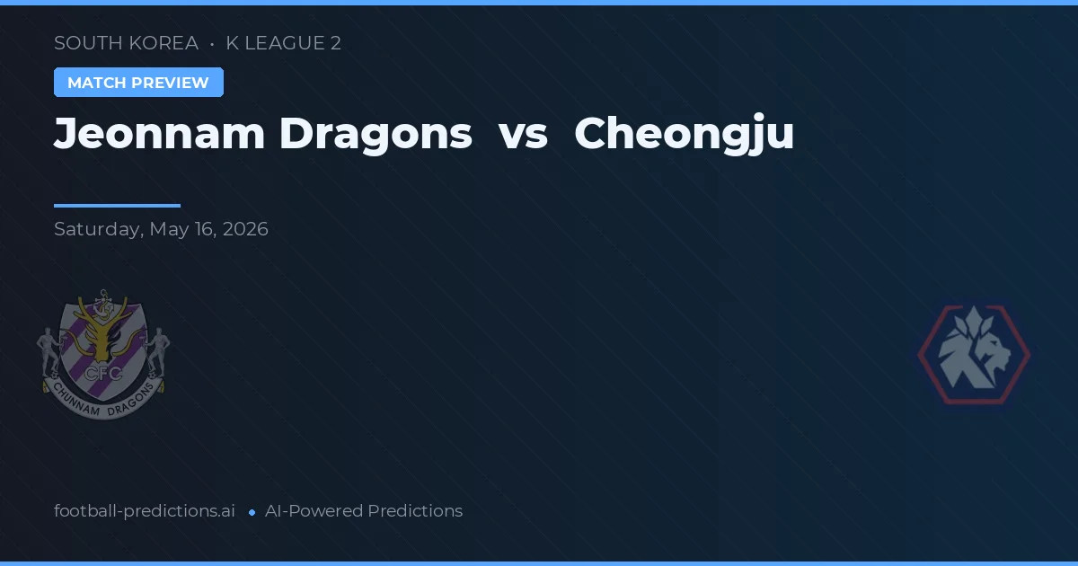 Jeonnam Dragons vs Cheongju — matchtips och förhandstitt