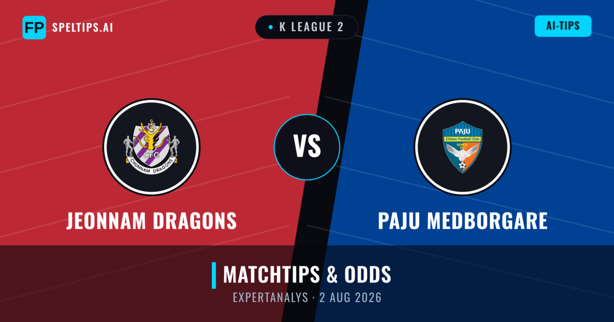 Jeonnam Dragons vs Paju Medborgare — matchtips och förhandstitt