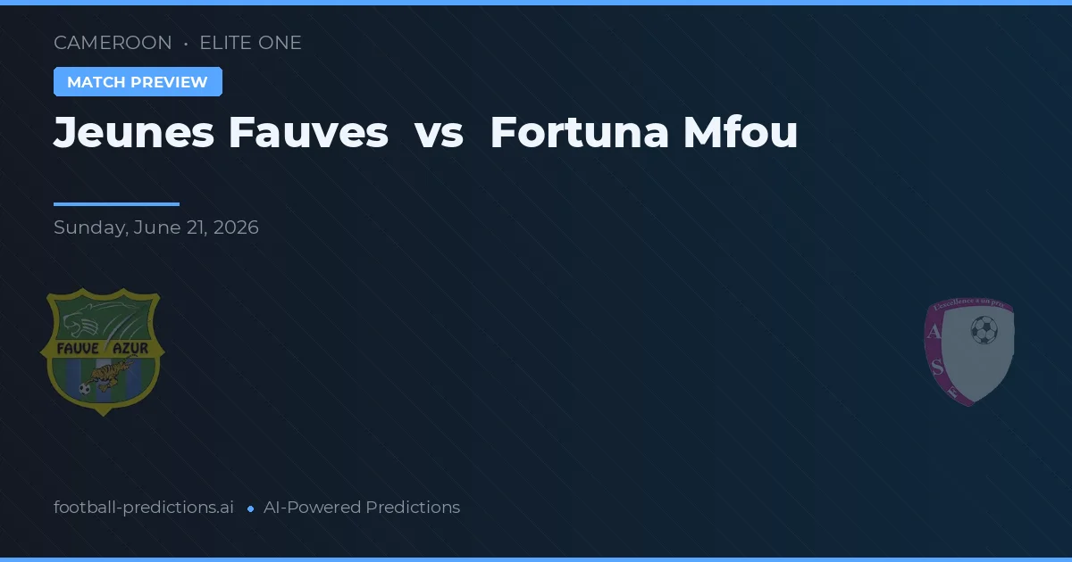 Jeunes Fauves vs Fortuna Mfou — matchtips och förhandstitt