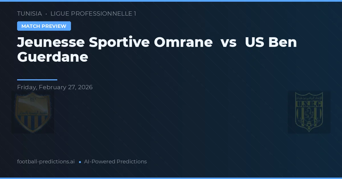 Jeunesse Sportive Omrane vs US Ben Guerdane — matchtips och förhandstitt