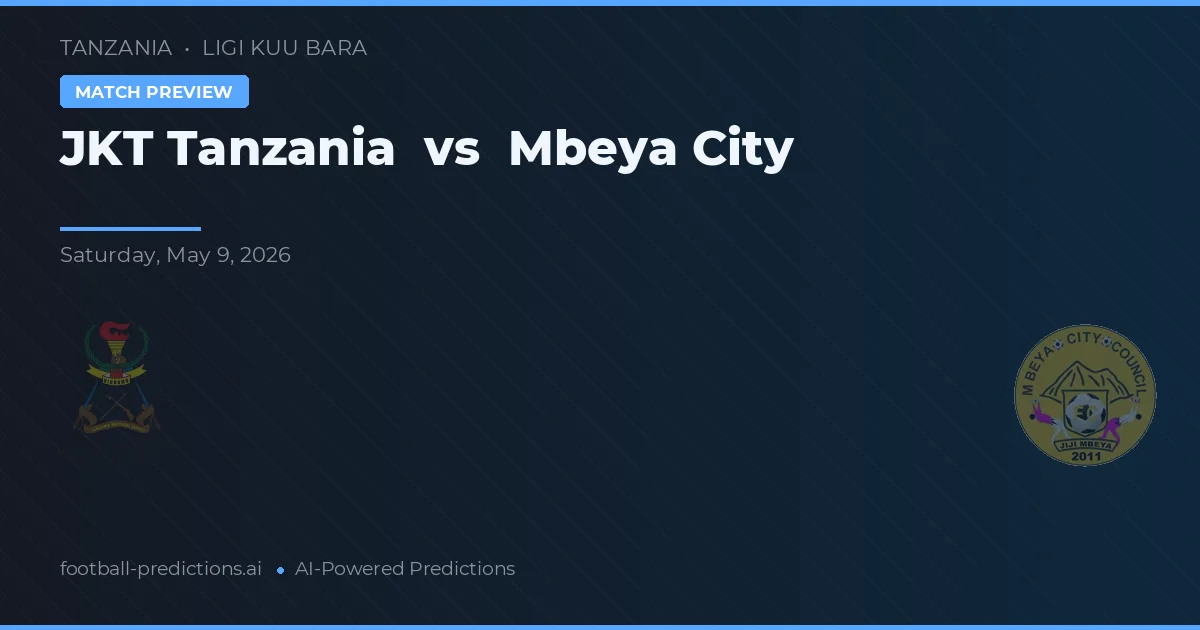 JKT Tanzania vs Mbeya City — matchtips och förhandstitt