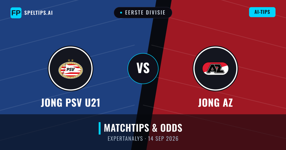 Jong PSV U21 vs Jong AZ — matchtips och förhandstitt