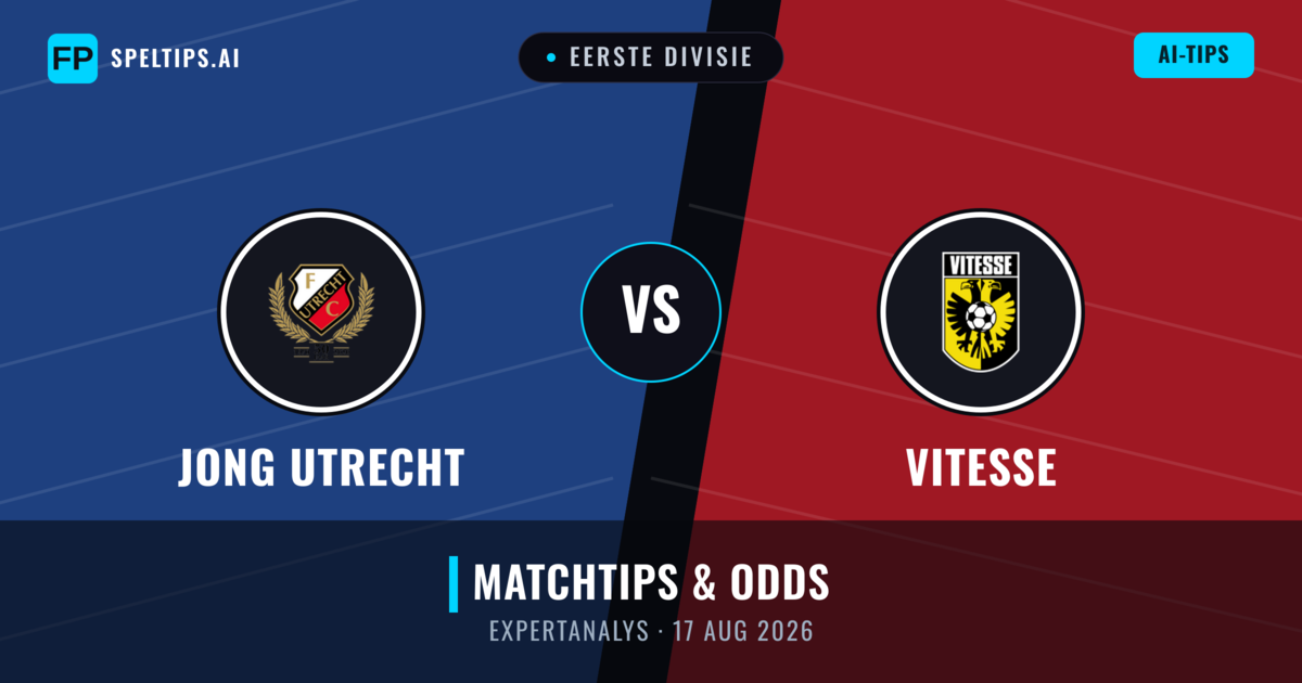 Jong Utrecht vs Vitesse — matchtips och förhandstitt