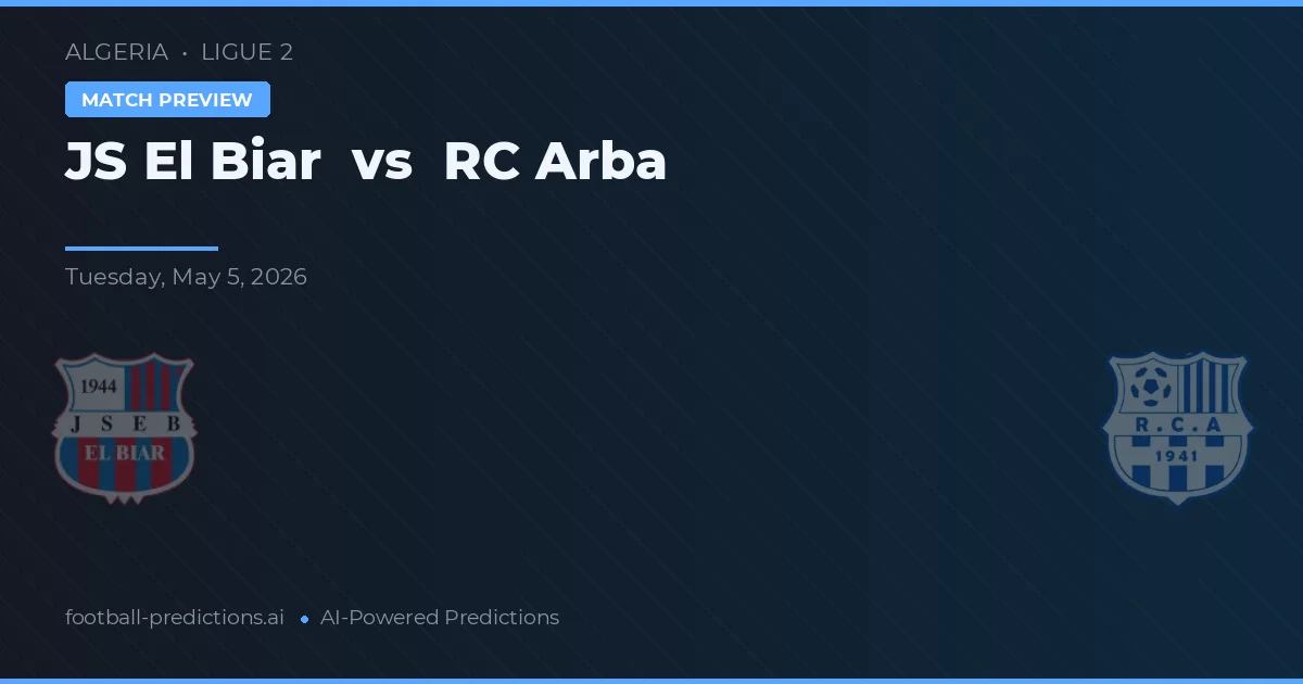JS El Biar vs RC Arba — matchtips och förhandstitt