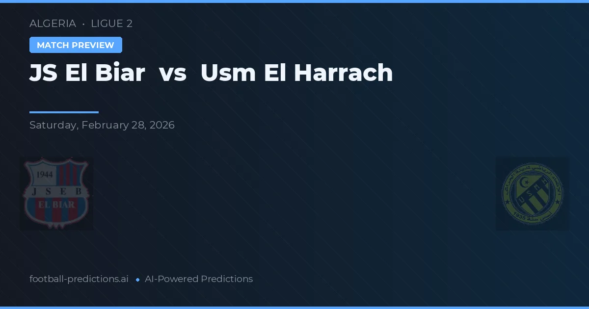 JS El Biar vs USM El Harrach — matchtips och förhandstitt