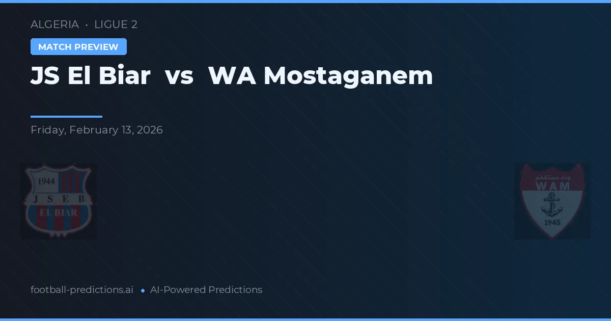 JS El Biar vs WA Mostaganem — matchtips och förhandstitt