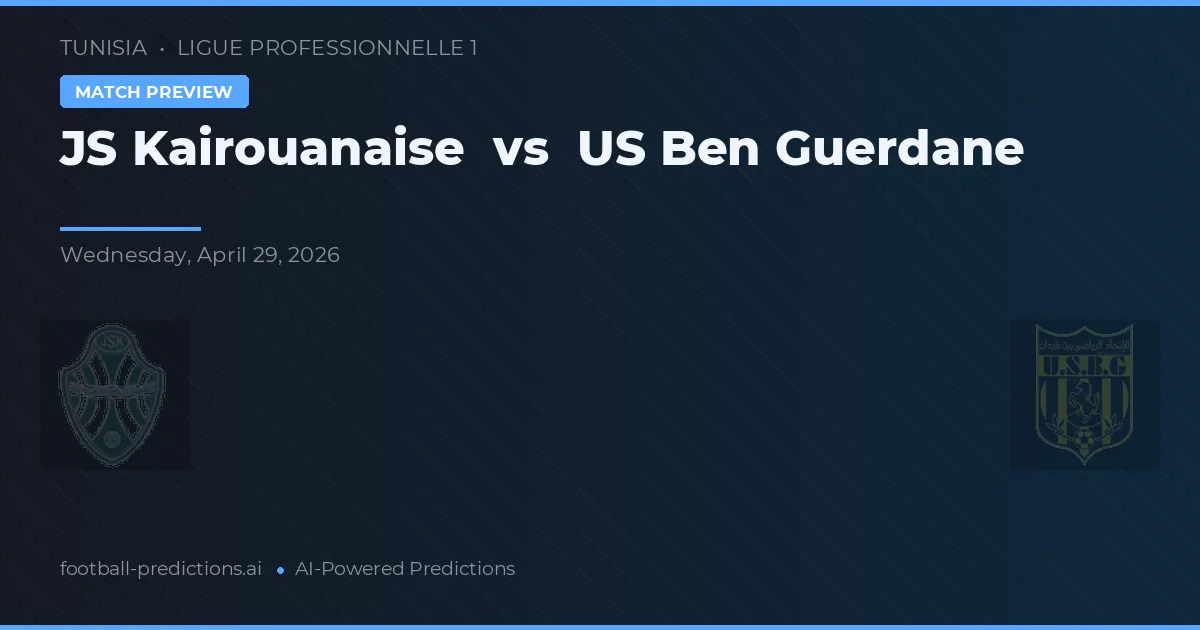 JS Kairouanaise vs US Ben Guerdane — matchtips och förhandstitt