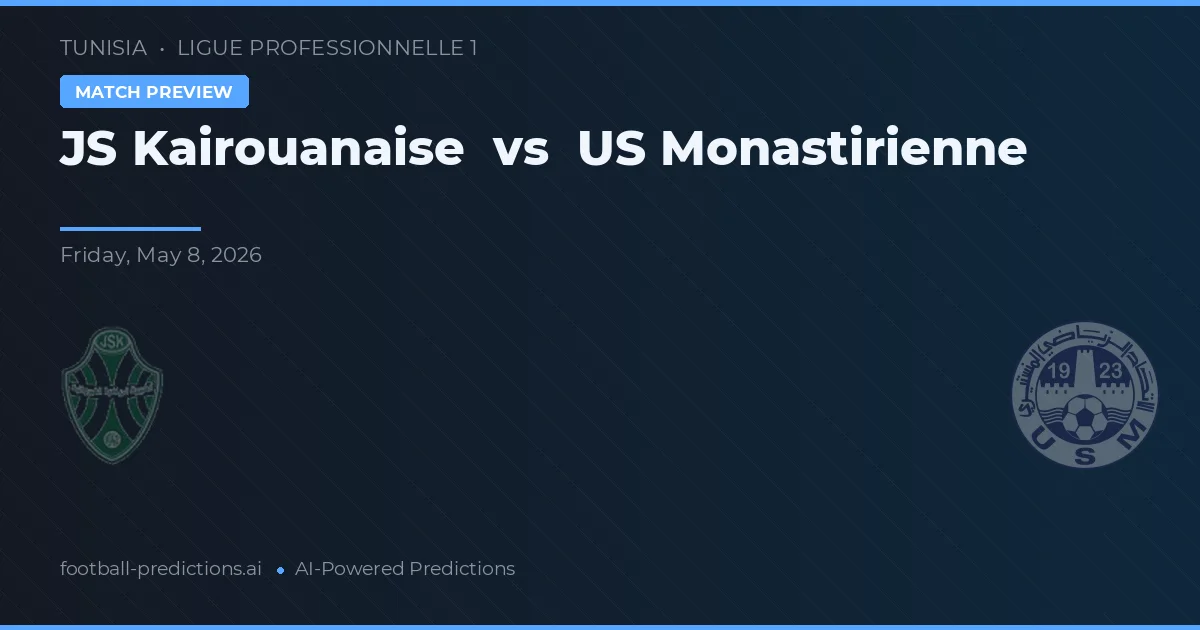JS Kairouanaise vs US Monastirienne — matchtips och förhandstitt
