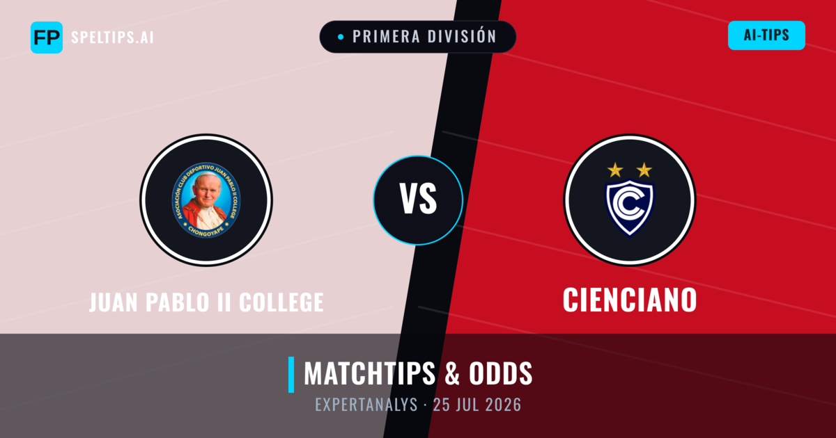 Juan Pablo II College vs Cienciano — matchtips och förhandstitt