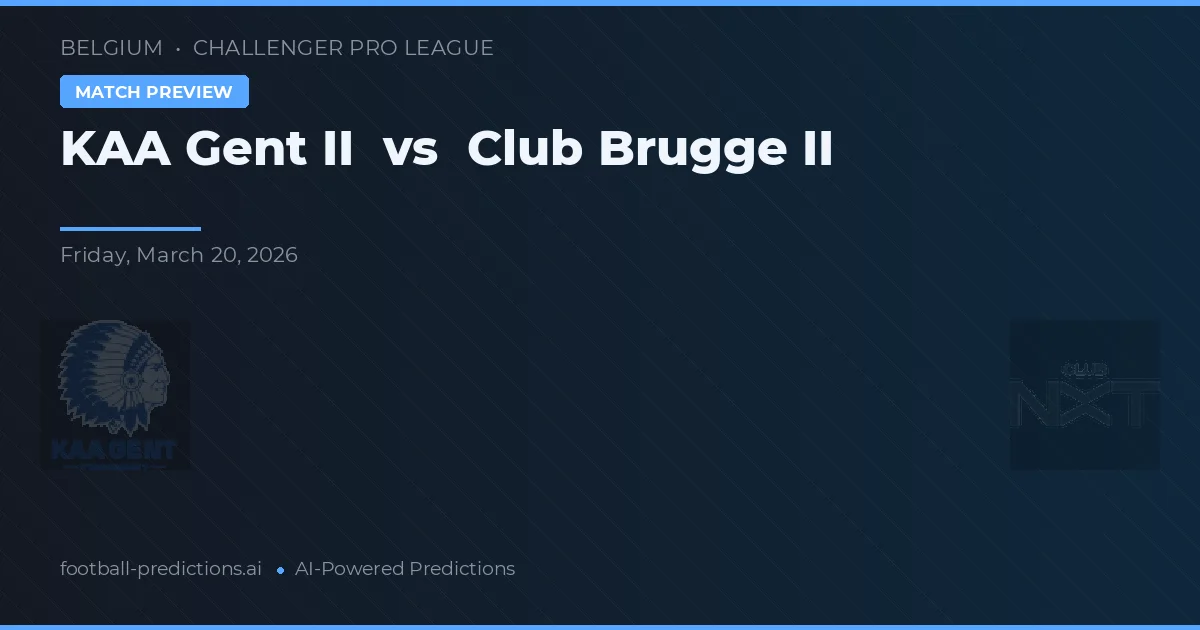 KAA Gent II vs Club Brugge II — matchtips och förhandstitt