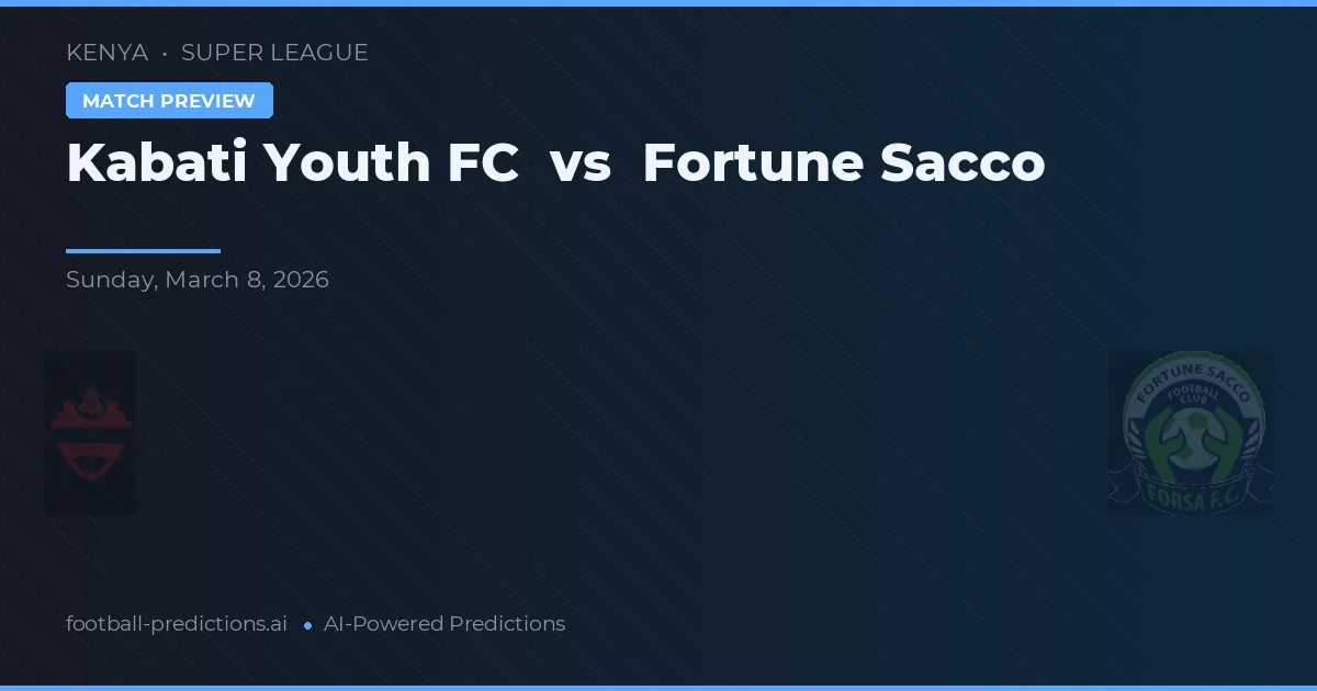 Kabati Youth FC vs Fortune Sacco — matchtips och förhandstitt