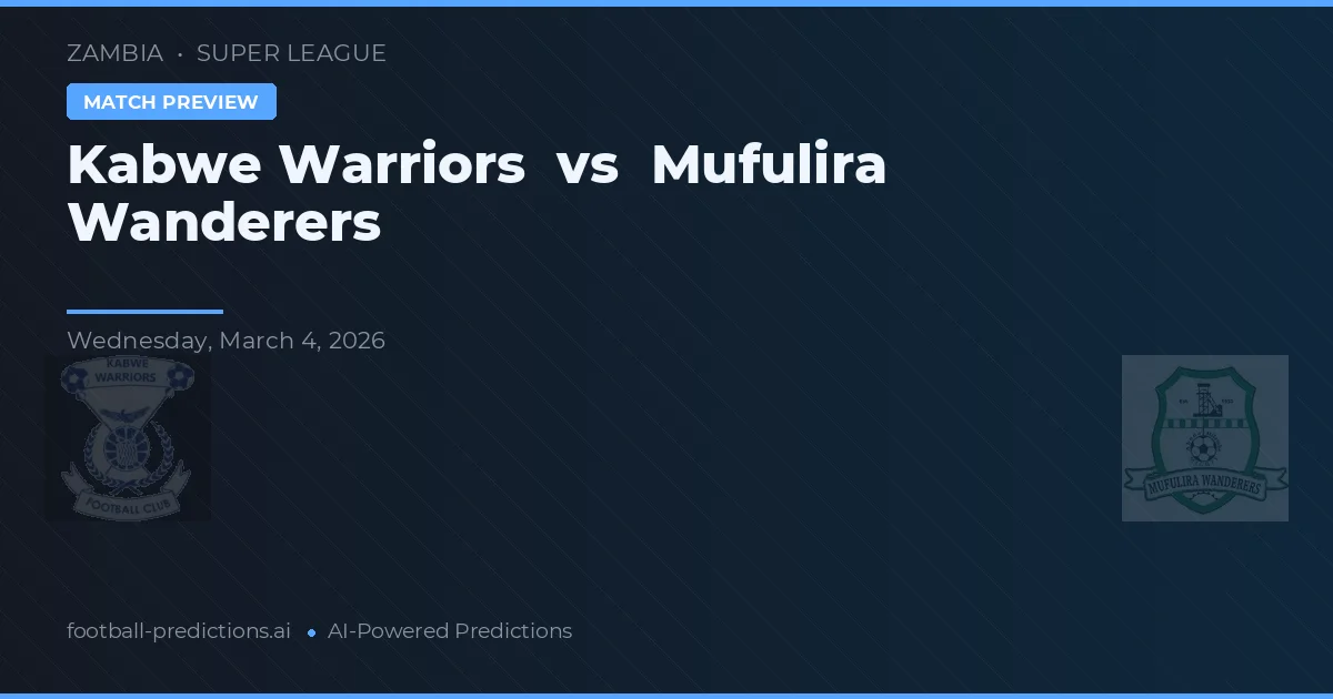 Kabwe Warriors vs Mufulira Wanderers — matchtips och förhandstitt