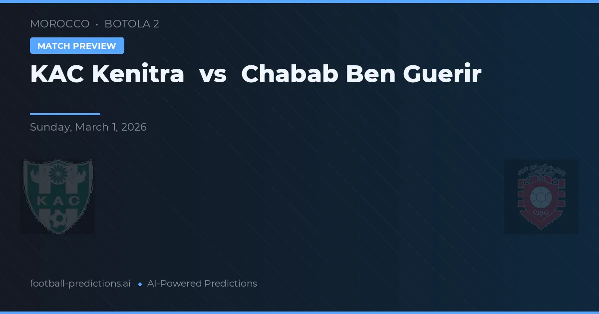 KAC Kenitra vs Chabab Ben Guerir — matchtips och förhandstitt